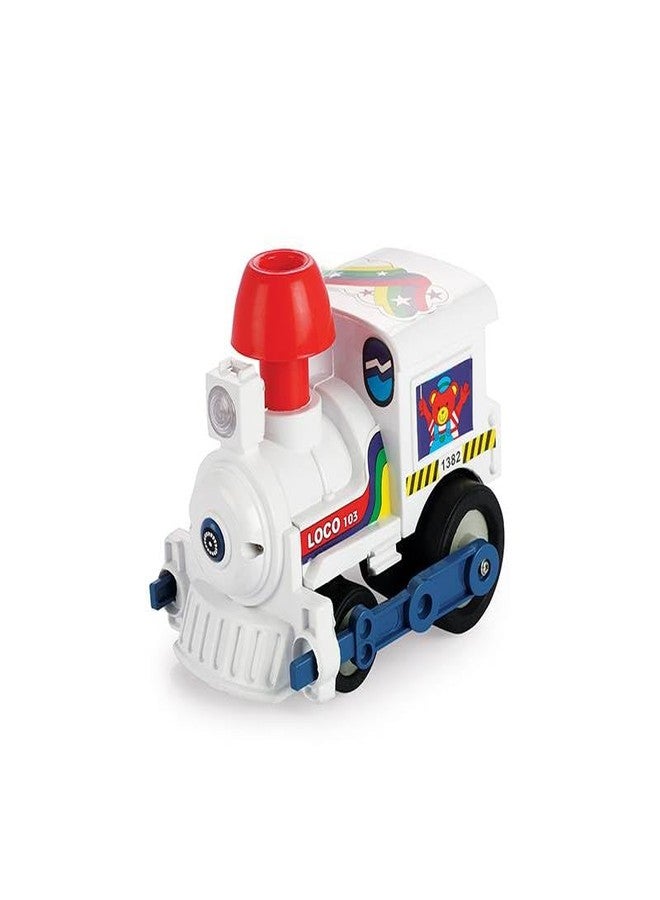 Toy Vibes Plastic Dx Loco Engine Train Toys Vehicle Playset for Kids, Ultimate Adventure Express Train Toy for Kids Boy and Girls (White) (Pack of 2) - Image 1